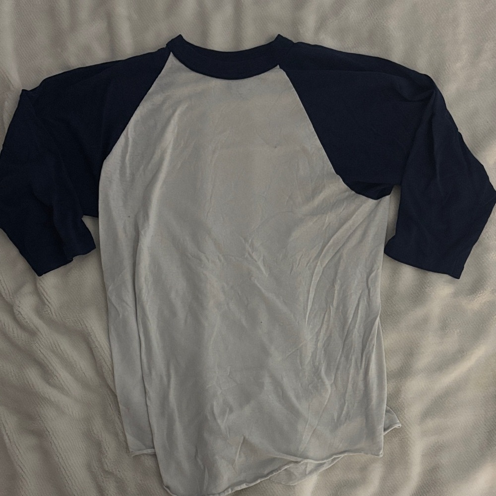 Men's Navy and White Raglan Shirt (Baseball style)